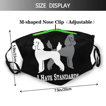 Pudel Úst Tvár Masku som Normami Štandardné Poodles Pleťová Maska Pekné Polyester s 2 Filtre, Masky