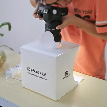 PULUZ 20 cm Miniatúrne Prenosné Difúzor Softbox Lightbox S LED Light Box pre Fotografovanie Fotografovanie Pozadí Photo Studio Box