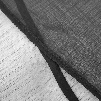 PUNK RAVE Žien Šifón Módne multifunkčný Šál Opálenie-dôkaz Nosiť Kabát Čierny Transparentný Otvoriť Predné Ženy Šatkou Topy