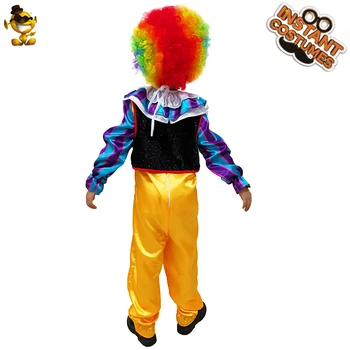 Purim Chlapca Strašidelné Klaun Kostýmy Úlohu Hrať Halloween Kostýmy Cosplay Deti klaun Oblečenie Farebné parochne Klaun Kostýmy