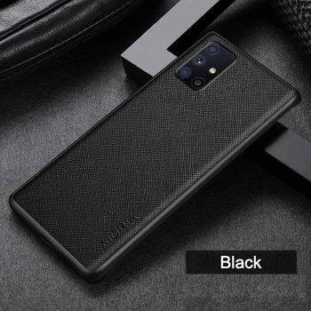 Puzdro pre Samsung Galaxy M51 Prípade TPU Okolo Okraja Ochrany Perfektný Vysoko Kvalitnej PU Kože + Silikónové puzdro