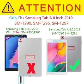 Puzdro Pre samsung Galaxy Tab 8.0 2019 SM-T290 SM-T295 T290 T295 T297 Kryt Funda Shockproof Ťažkých Prípade Strane Popruhov