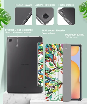 Puzdro pre Samsung Galaxy Tab S6 Lite 10.4 2020,Smart Shell Stojan, Kryt s Priesvitné Matné PC Späť Shell Pre Galaxy Tab S6