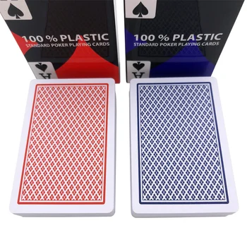 PVC, Plastové Most Poker Karty Červená/Modrá Nepremokavé Opotrebovaniu Hracie Karty Baccarat Texas Hold ' em, Doskové Hry, 58*88 mm