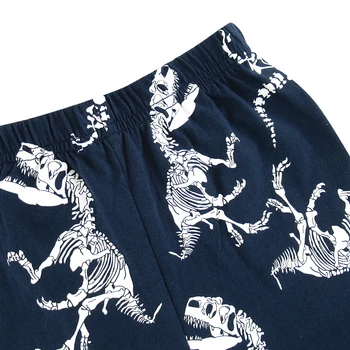 Pyžamá Bavlnená pre Chlapcov Deti Dinosaura Sleepwear Nastaviť Deti Cartoon Teplé Zimné oblečenie pre voľný čas Batoľa 2 -10 Rokov Hornej+Nohavice Oblečenie