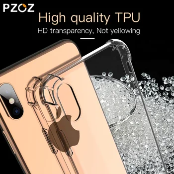 PZOZ puzdro Pre iPhone 11 Pro X Xs Max Xr Ochrana Telefónu Shockproof Luxusný Transparentný Chránič puzdro Pre iPhone XR XS Jasné, Taška