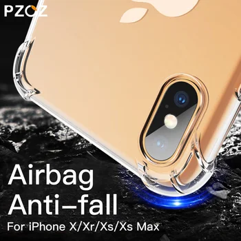 PZOZ puzdro Pre iPhone 11 Pro X Xs Max Xr Ochrana Telefónu Shockproof Luxusný Transparentný Chránič puzdro Pre iPhone XR XS Jasné, Taška