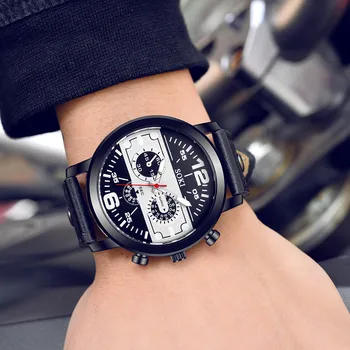 Pánske hodinky Pár Kožený pásik, Analóg Kremeň Kolo Business Náramkové Hodinky Muž hodinky pánske 2020 relogios masculinos