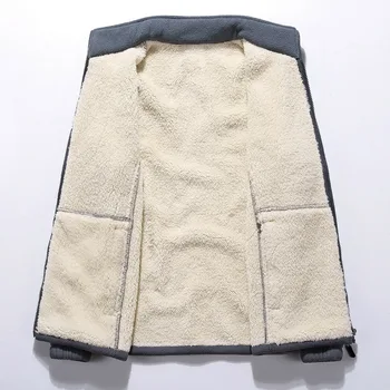 Pánske Hrubé Fleece Bundy Mužov Outwear Športové Vlna Líniové Teplé Bundy Kabáty Muž Tepelnej Kabát Mužov Zimný Kabát Plus Veľkosť M - 9XL