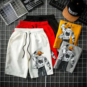 Pánske letné hip-hop bežné šortky streetwear 2020 Módnych Domov Šortky pánske voľné komické Tlač Šortky plus veľkosť