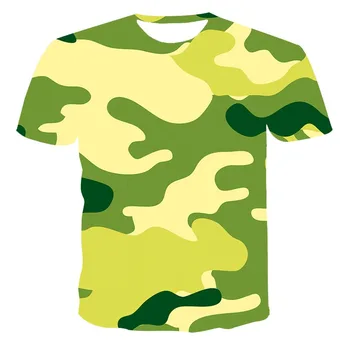 Pánske Letné T-shirt Kamufláž Krátky rukáv T-shirt pánske outdoorové vojenské bojové fitness T-shirt