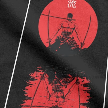 Pánske Santoryu Zoro T Shirt Roronoa Zoro Swordman Jeden Kus Manga Topy Vintage Krátky Rukáv Kolo Krku Tee Tričko Letné T-Shirt