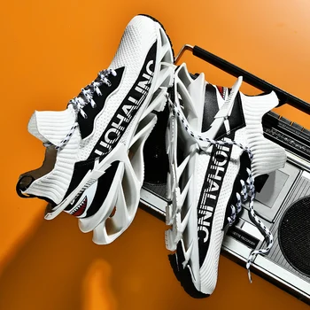 Pánske shark športové topánky čepeľ odpruženie pohodlné členkové topánky šnurovacie Masculino topánky Zapatos Hombre veľké veľkosti nový príchod