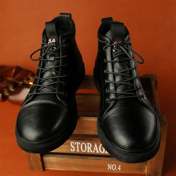 Pánske shoeswinter módne topánky športové shoesleather mužov bežné shoesmen to v polovici top shoesplus velvetwarm plátenné topánky