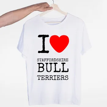 Pánske Stanffordshire Bull Teriér Nové Módne Hip Hop T Shirt Muži Ženy Harajuku T-Shirts Tlač Tees Topy