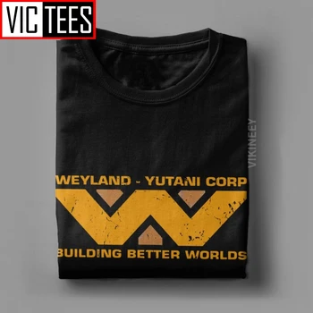 Pánske T-Shirt Cudzie Budovanie Lepších Svetov Weyland Yutani Corp Bežné Čistej Bavlny Scifi Tričko Oblečenie