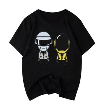 Pánske T-Shirt Mens Daft Punk Prilba Hip Hop T Shirt Bežné Tshirts Harajuku Top Tees Mužské Tričko Homme
