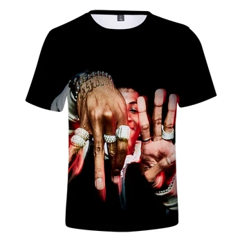 Pánske Tričko YoungBoy 3D znak Tlače Topy Harajuku Nikdy Zlomil Znova t Letné tričko T-shirt Voľný čas Hip Hip Streetwear