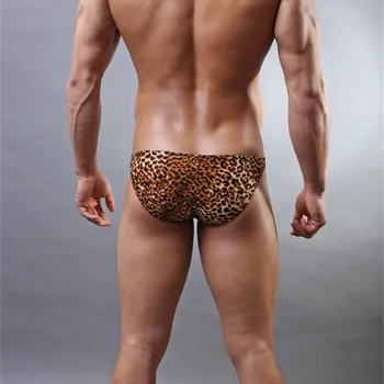 Pánská Bielizeň Leopard Muž Nohavičky Comforable Priedušný Oka Gay Bielizeň Cuecas Sklzu Homme Sexy Jockstrap Nohavičky Spodky