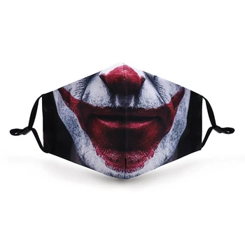 Pár Zábavné Joker Nastaviteľné Popruhy Štýlový Opakovane Úst Maska Na tvár Masku S Filtrom PM2.5 Proti Prachu Chrípka Umývateľný Maska