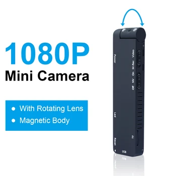Pásy Miniatúrne Kamery HD 5 Hodín Ručné Cam Detektív Vrecku Tela Kamery Otočené o 90 Stupňov Klip Počítač, Webkamera 1080P
