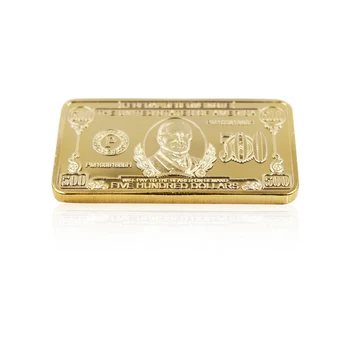 Päť Sto dolárov Gold Bar 24k 999.9 Pozlátené Falošné Bary Home Dekoratívne Kovové Remesiel s Plastovými Prípade Hodnota Zbierky