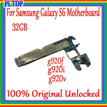 Pôvodné 32GB základná Doska Pre Samsung Galaxy S6 G920F G920I G920V Odomknutý Samsung Galaxy S6 Logic Board，Zadarmo Shiping