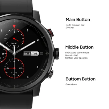 Pôvodné Amazfit Stratos Smartwatch Smart Hodinky Bluetooth GPS Kalórií Srdcový Monitor 50M Vodotesný pre Android iOS Telefón