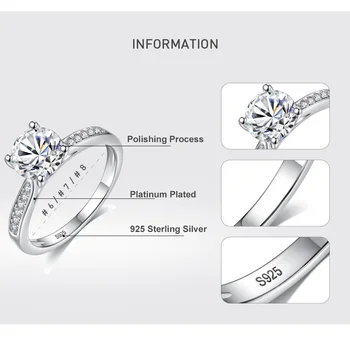 Pôvodné Cena Luxusné AAA+ Crystal 925 Sterling Silver Ring Kolo Krúžok Žien Silver Zapojenie Šperky, Darček Pre Ženy