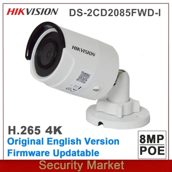 Pôvodné Hikvision anglický DS-2CD2085FWD-I 8MP Siete Bullet Kamera 4K POE H. 265+ H. 264 IČ IP67 cctv kamery SD Kartu