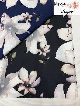 Pôvodné riadenie predaj (1meter) mäkké elegantné veľké kvety plné tlačené kvalitné textílie pre lady šaty strany DIY čipky QS015