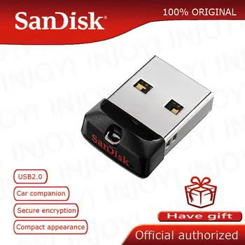 Pôvodné SanDisk Super Mini USB Flash Disk 64 GB USB 2.0 Cruzer Fit CZ33 Pero Disk 32GB Memory Stick 16 GB 8 GB 4 GB kl ' úč