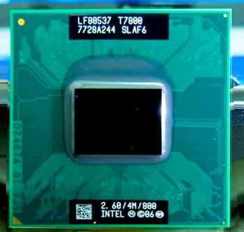 Pôvodné T7800 intel core 2 duo procesor t7800 4M 2.60 GHz, 800 MHz PROCESOR kompatibilný s 965 chipset
