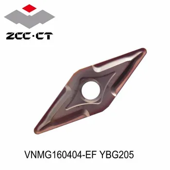 Pôvodné ZCC VNMG160404-EF VNMG160404-EF YBG205 Karbidu Vložky VNMG 160404 160404 YBG205 Otáčania Nástroja Sústružnícke Nástroje toczenie CNC