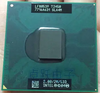 Pôvodný pre Intel Core Duo Notebook cpu T2450 2M 2.00 GHz, 533 MHz Pôvodné PGA notebook procesor kompatibilný s 943 945 chipset