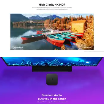 Pôvodný Xiao Mi TV Box S EÚ Plug 4K HDR Android TV 8.1 Ultra HD 2G 8G WIFI Google Cast Netflix-IPTV Set-top Box Media Player