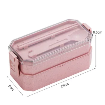 Pšeničnej slamy riad skladovanie potravín kontajner dospelých detí deti školského úradu prenosné lunch box Mikrovlnná zachovanie box