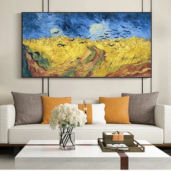 Pšeničné Polia Van Gogh Olejové Maľby Tlač na Plátno Umenie Plagáty A Vytlačí Impresionistického Wall Art Obrázky Domáce Dekorácie