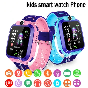 Q12B Detí Smart Hodinky Telefón Nepremokavé LBS Smartwatch Deti Polohy Hovor 2G SIM Karty Vzdialený Hľadáčik Sledovať Chlapci Dievčatá