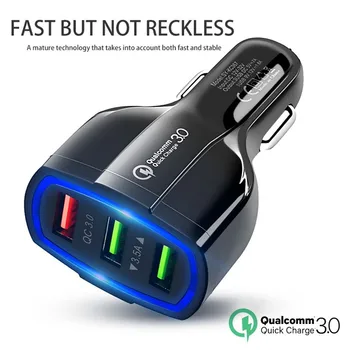 QC 3.0 3 USB Nabíjačka do Auta Rýchle Nabíjanie 3-Porty Mini Rýchle Nabíjanie pre Telefón Nabíjačku Adaptér pre iPhone Xiao Mi 9 Redmi