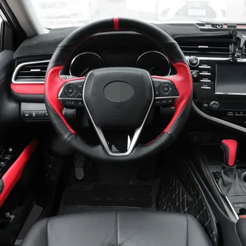 QHCP Kožené Co-Pilot Dvere Auta Anti-Kop Nálepky Film Kit Tabuli Pásy Radiacej Páky Kryt Carbon Black Red Pre Toyota Camry 2018
