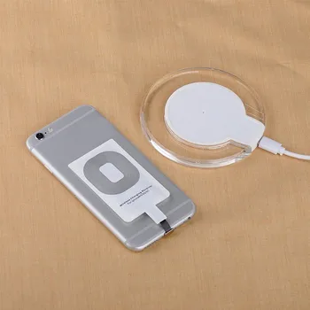 QI Bezdrôtovú Nabíjačku Poplatok Pad S Wirelss Receiver Pre Iphone 5s se 6s 7 plus Qi Bezdrôtovú Nabíjačku Adaptér Prijímač