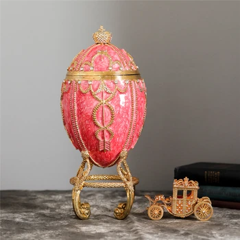 Qifu 1895 Rosebud Faberge Vajcia s prepravou Replika pre Home Decor