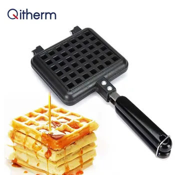 Qitherm Non-Stick Oblátky Maker Formy Prenosné Železa Stroj Domácnosť, Kuchyňa Plyn Pan Bublina Surprise Cake Rúra Raňajky Stroj