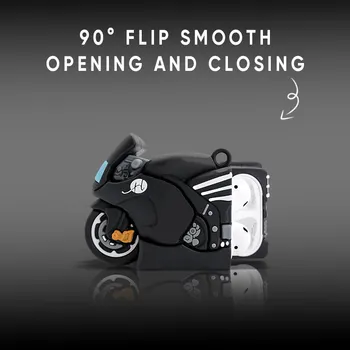 QIXTWO 3D Motocykel Bezdrôtová Nabíjanie, Slúchadlo Prípade AirPods 1 2 3 Pro Silikónové Mäkké Tašky Headset Shockproof Kryt