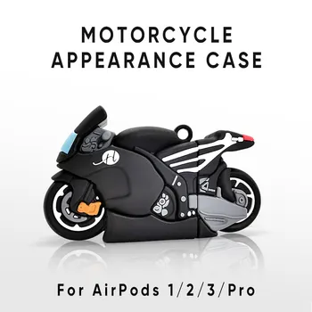 QIXTWO 3D Motocykel Bezdrôtová Nabíjanie, Slúchadlo Prípade AirPods 1 2 3 Pro Silikónové Mäkké Tašky Headset Shockproof Kryt