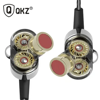 QKZ DM8 Slúchadlá In-ear Dual Jednotky Slúchadlá hi-fi Subwoofer Káblové Slúchadlá pre iPhone, Samsung Mobilný Telefón, Tablet MP3 Prehrávač