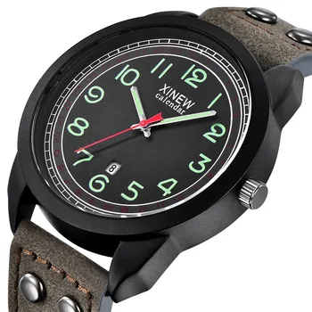 Quartz hodinky pre Mužov Módne Kože Quartz Šport Wristcatch Luxusné Muži Hodinky Kožený pás Hodiny pánskej Módy Relojes #0924