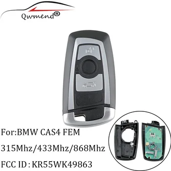 QWMEND KR55WK49863 3Buttons Auto Diaľkové Tlačidlo Pre BMW Cas4 FEM 315/868/433Mhz Pre BMW 1 2 3 4 5 6 7 Série X3 M2 Smart kľúče od Auta