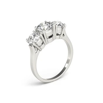 QYI 925 Sterling Silver Ring Luxusné 1 Karát Okrúhly Rez Simulované Diamond Svadobné, pre Ženy Zásnubné Prstene